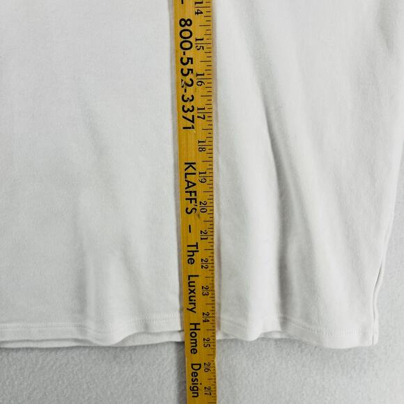 EILEEN FISHER Top XL Organic Cotton Interlock Jersey Crewneck Short Sleeve White - Picture 12 of 13